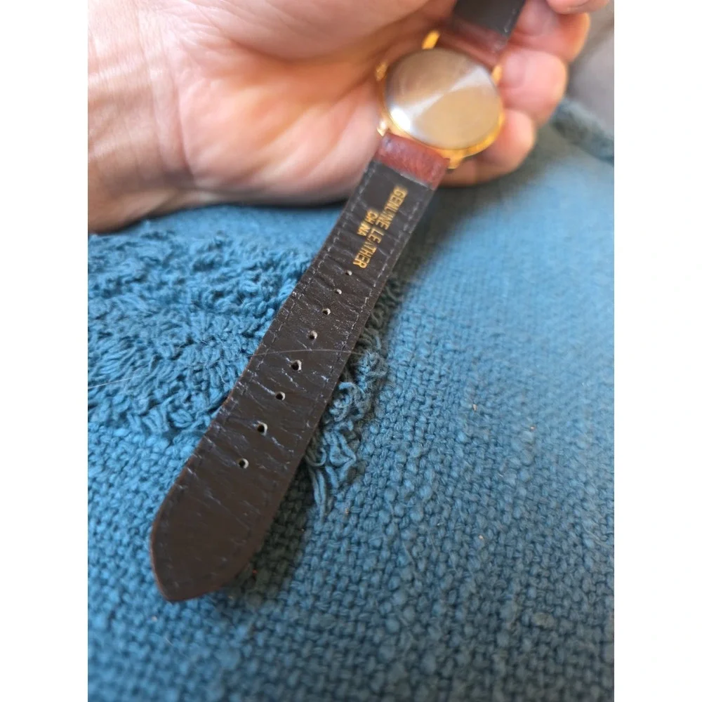 Joe Boxer Watch Brown Leather Band Gold Trim Face Good Bad Ugly Vintage